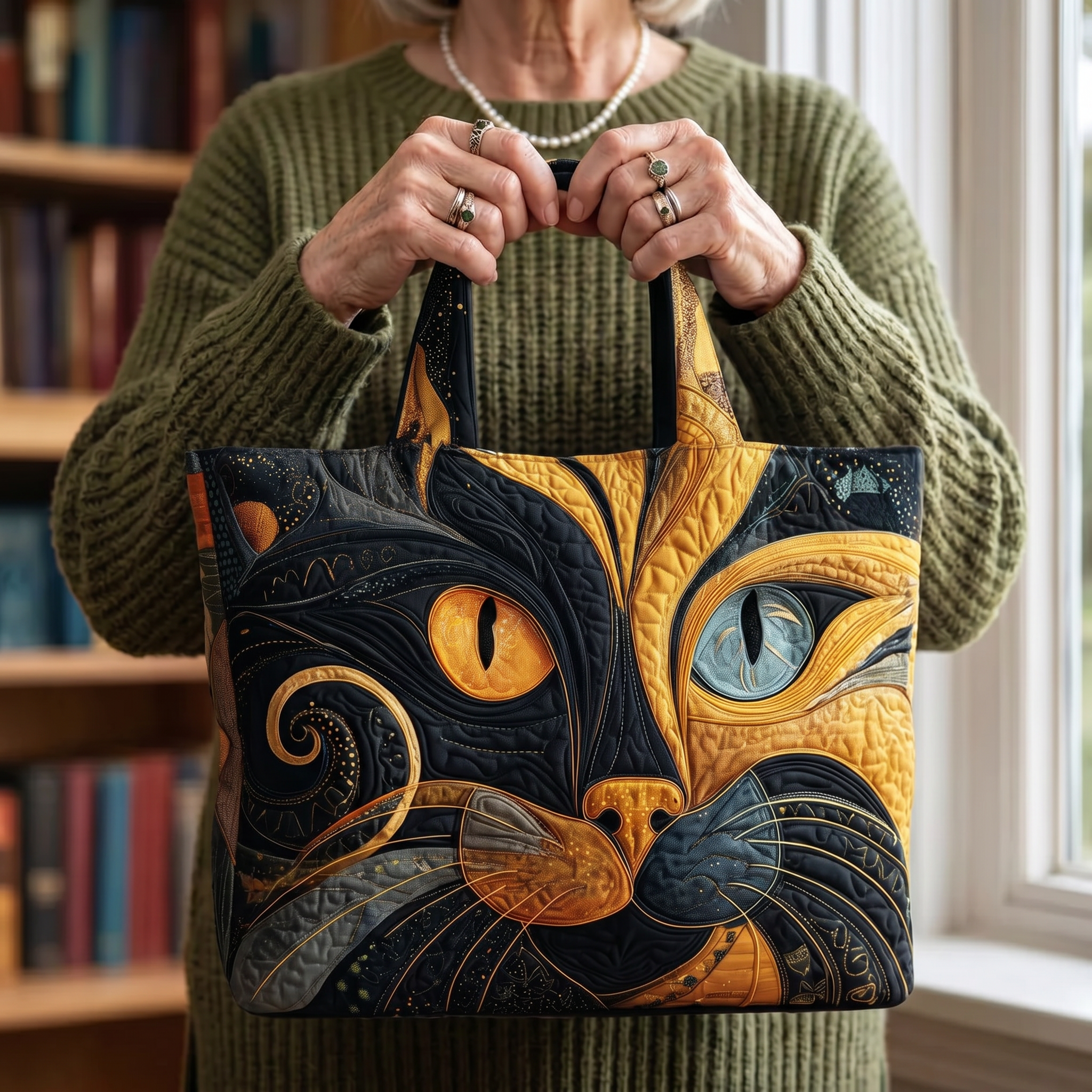 Handcrafted Mystical Cat Bag
